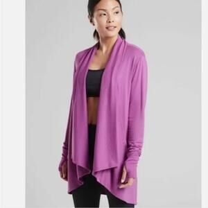 Athleta Womens Pranayama Duster Cardigan With Pockets & Thumb Holes Size Small